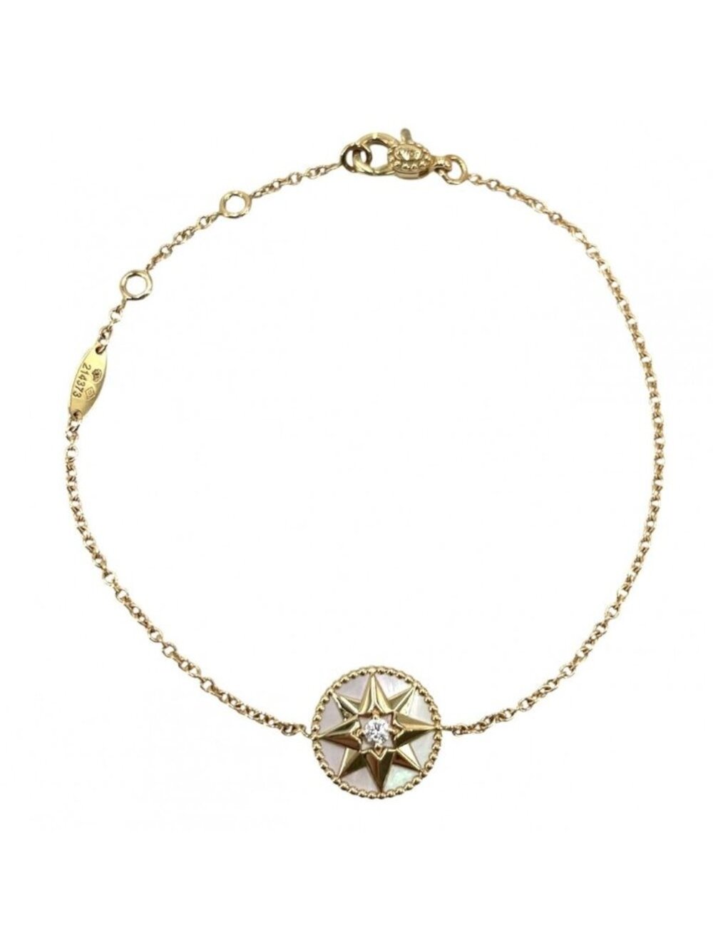 Dior Bracelet Rose Des Vents with Adjuster Star 18k YG Gold Diamond